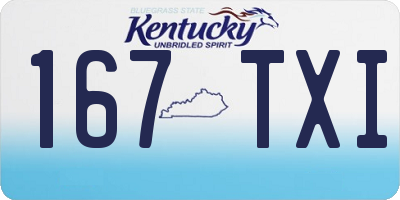 KY license plate 167TXI