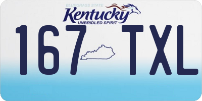 KY license plate 167TXL