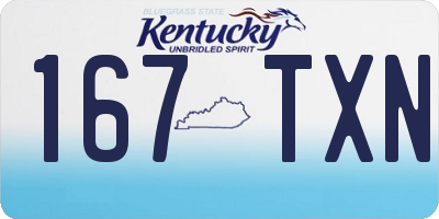 KY license plate 167TXN