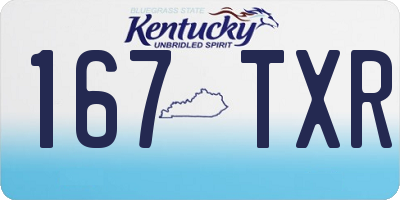 KY license plate 167TXR