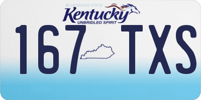 KY license plate 167TXS