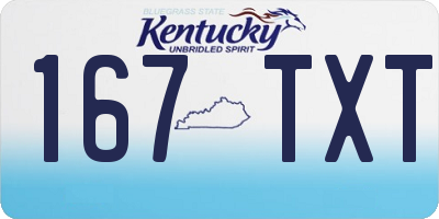 KY license plate 167TXT