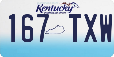 KY license plate 167TXW