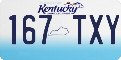 KY license plate 167TXY