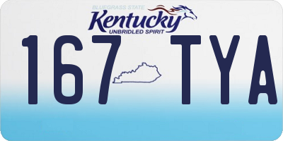 KY license plate 167TYA