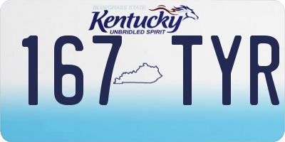 KY license plate 167TYR