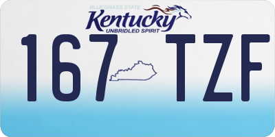 KY license plate 167TZF