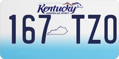 KY license plate 167TZO