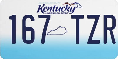 KY license plate 167TZR