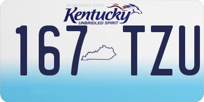 KY license plate 167TZU