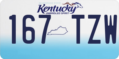 KY license plate 167TZW