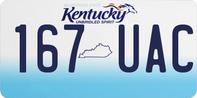 KY license plate 167UAC