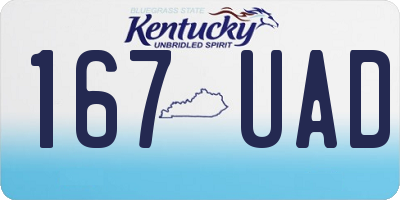 KY license plate 167UAD