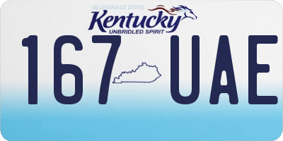 KY license plate 167UAE