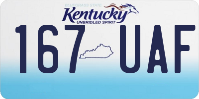 KY license plate 167UAF