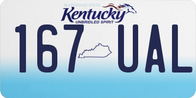 KY license plate 167UAL