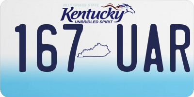 KY license plate 167UAR