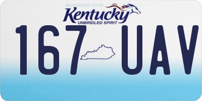 KY license plate 167UAV
