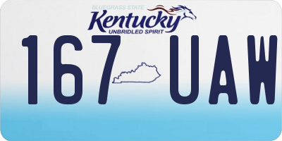 KY license plate 167UAW