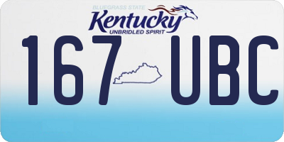 KY license plate 167UBC