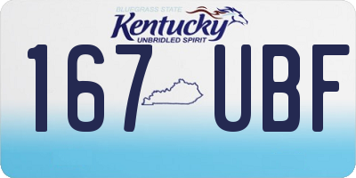 KY license plate 167UBF