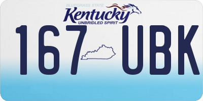 KY license plate 167UBK