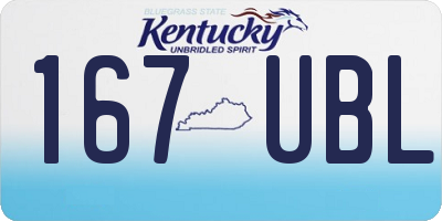 KY license plate 167UBL