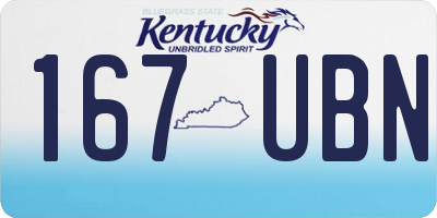 KY license plate 167UBN