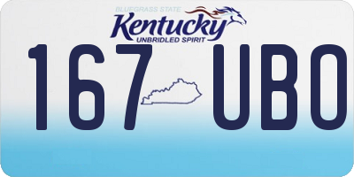 KY license plate 167UBO