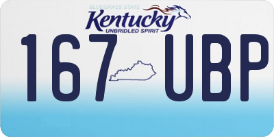 KY license plate 167UBP