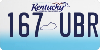 KY license plate 167UBR