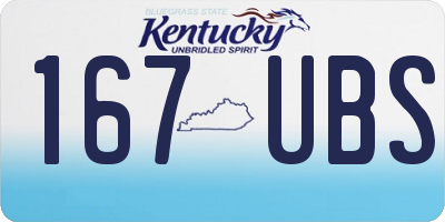 KY license plate 167UBS