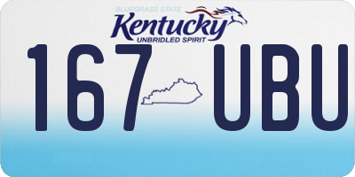 KY license plate 167UBU