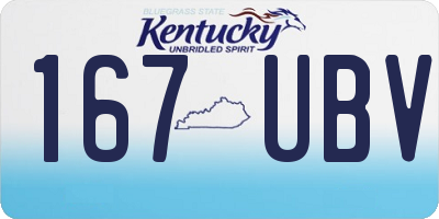 KY license plate 167UBV