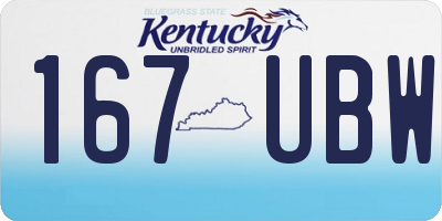 KY license plate 167UBW