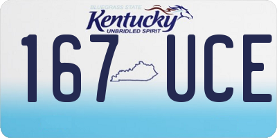 KY license plate 167UCE