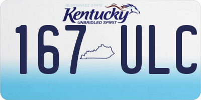 KY license plate 167ULC