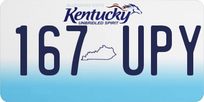 KY license plate 167UPY