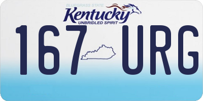 KY license plate 167URG