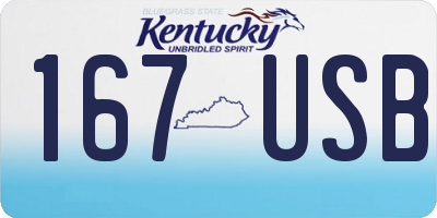 KY license plate 167USB