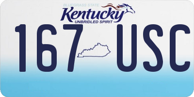 KY license plate 167USC