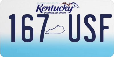 KY license plate 167USF