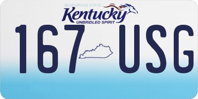 KY license plate 167USG