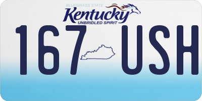 KY license plate 167USH