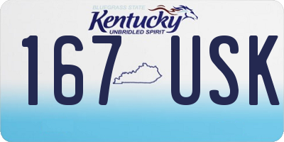 KY license plate 167USK
