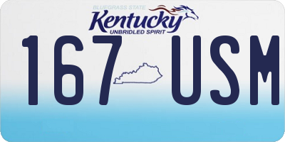 KY license plate 167USM