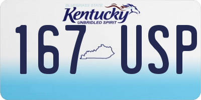 KY license plate 167USP