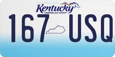 KY license plate 167USQ