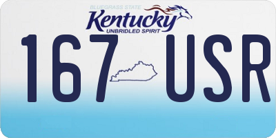 KY license plate 167USR