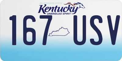 KY license plate 167USV
